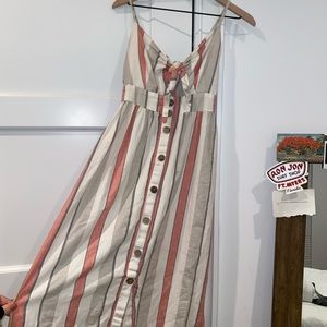 Striped Button Down Beach Dress